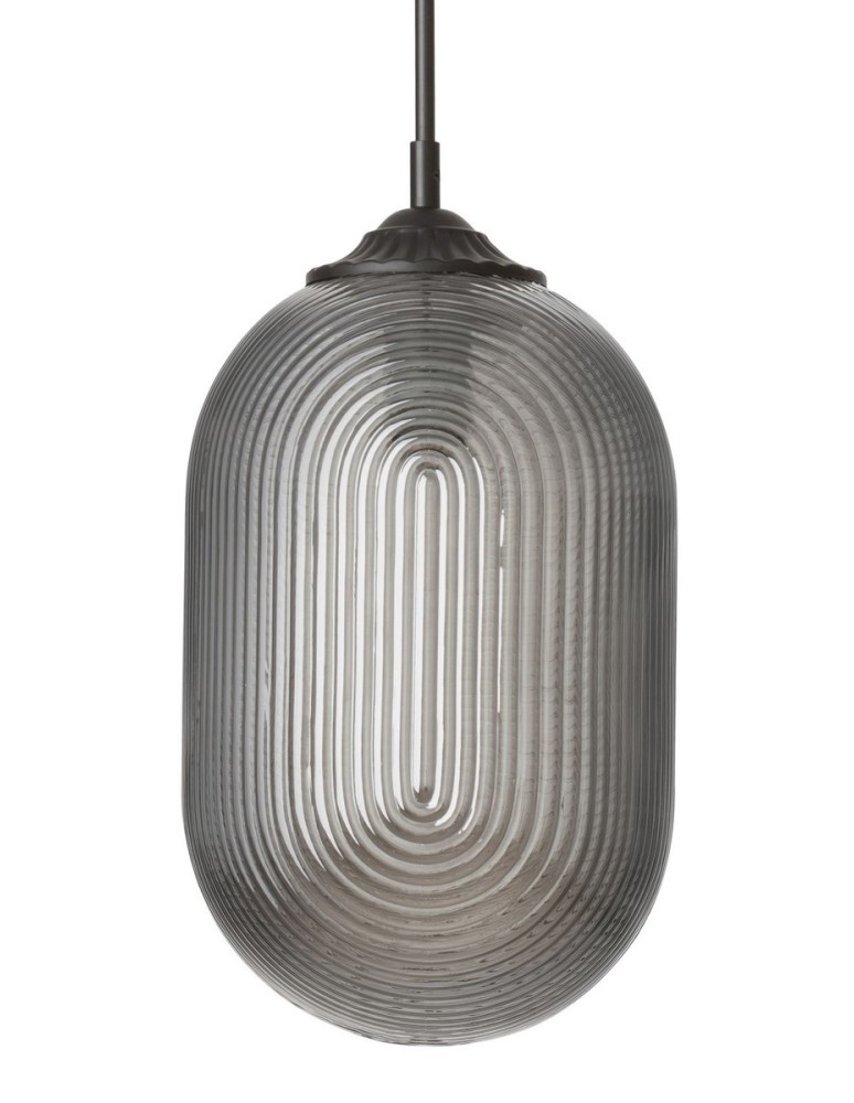 Lampy wiszące - Luces Exclusivas ARJONA Wisząca 1xE27 LED szary dymiony/czarny LE41880 - product kolory-swiatla.pl 2