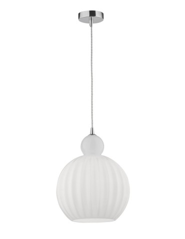 Luces Exclusivas AVILES Wisząca 1xE27 LED opal/chrom LE41885