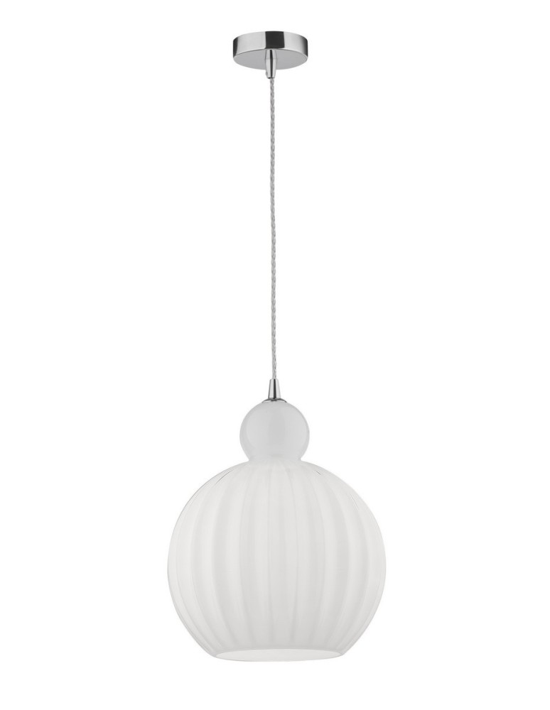 Lampy wiszące - Luces Exclusivas AVILES Wisząca 1xE27 LED opal/chrom LE41885 - produkt kolory-swiatla.pl 1