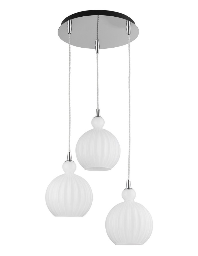 Lampy wiszące - Luces Exclusivas AVILES Wisząca 3xE27 LED opal/chrom LE41886 - produkt kolory-swiatla.pl 1