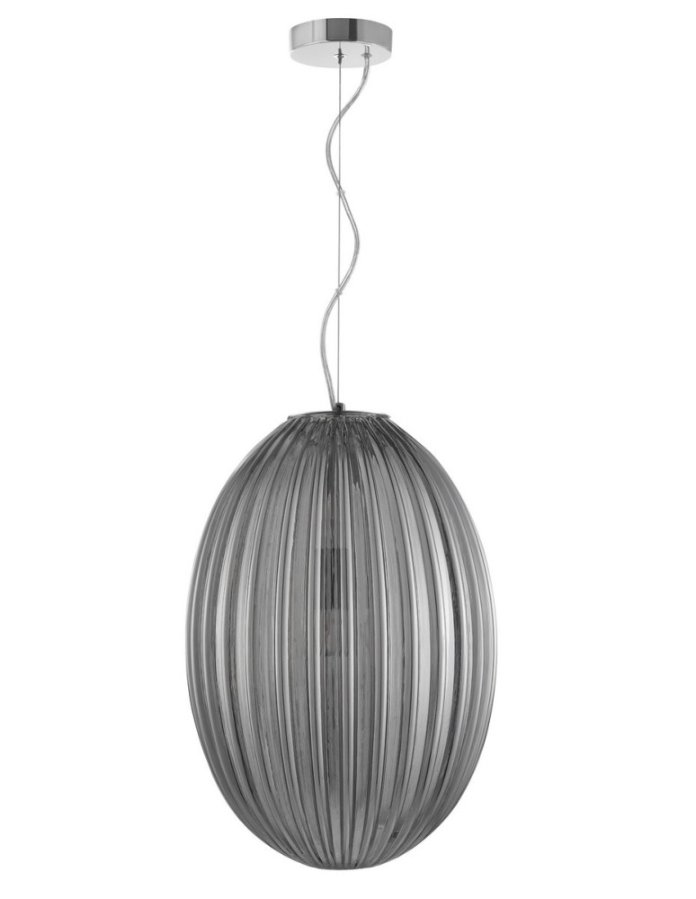 Lampy wiszące - Luces Exclusivas AYAPEL Wisząca 1xE27 LED szary dymiony/chrom LE41887 - produkt kolory-swiatla.pl 1