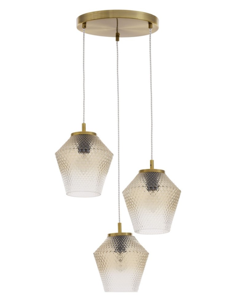 Lampy wiszące potrójne - Luces Exclusivas BERRIO Wisząca 3xE27 LED mosiądz/koniakowy LE41898 - produkt kolory-swiatla.pl 1