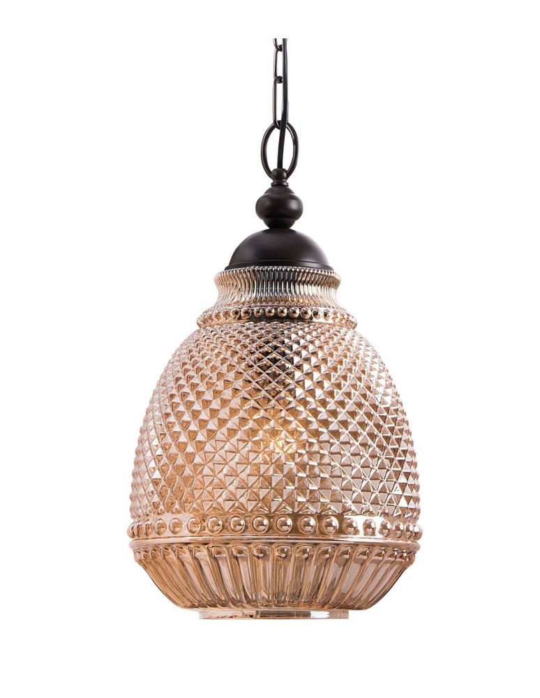 Lampy wiszące - Luces Exclusivas BOGOTA Wisząca 1xE27 LED bursztynowy/ciemnobrązowy LE41902 - product kolory-swiatla.pl 2