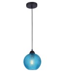 Lampy wiszące niebieskie - Luces Exclusivas BUENOS Wisząca 1xE27 LED niebieski/czarny LE41913 - product 1
