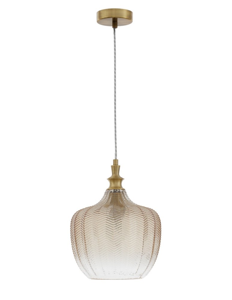 Lampy wiszące - Luces Exclusivas BURGOS Wisząca 1xE27 LED szampański/mosiądz LE41916 - produkt kolory-swiatla.pl 1
