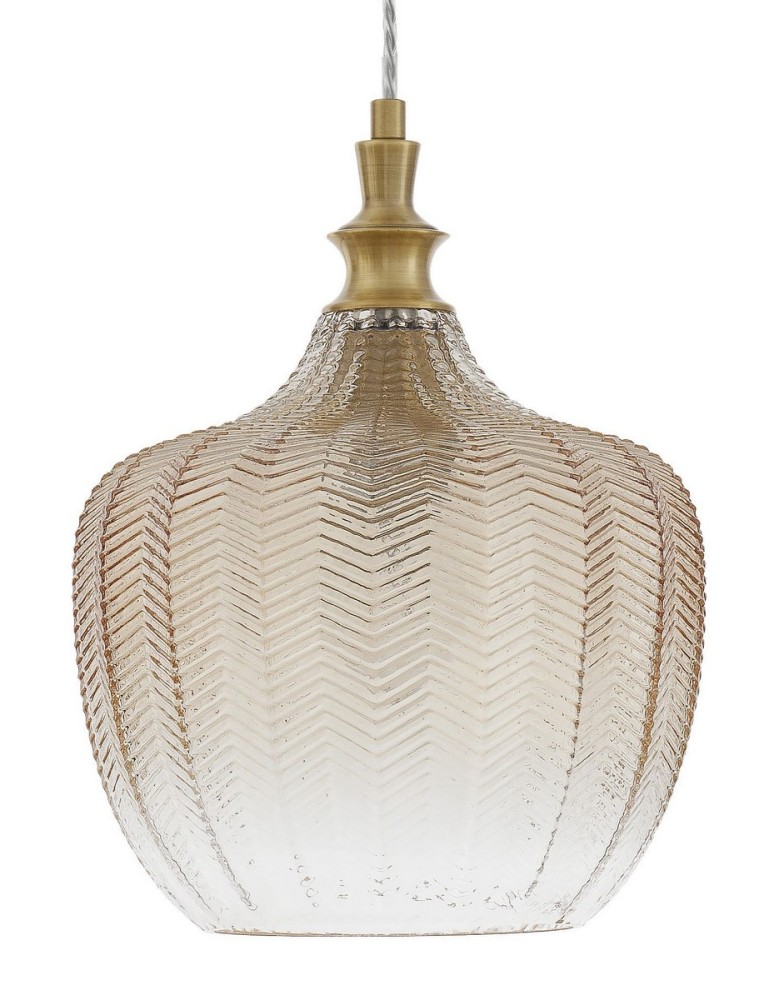 Lampy wiszące - Luces Exclusivas BURGOS Wisząca 1xE27 LED szampański/mosiądz LE41916 - produkt kolory-swiatla.pl 2