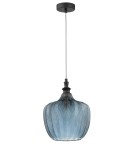 Lampy wiszące niebieskie - Luces Exclusivas BURGOS Wisząca 1xE27 LED niebieski/czarny mat LE41917 - product 1