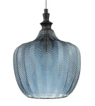 Lampy wiszące niebieskie - Luces Exclusivas BURGOS Wisząca 1xE27 LED niebieski/czarny mat LE41917 - product 2