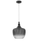 Lampy wiszące - Luces Exclusivas BURGOS Wisząca 1xE27 LED szary dymiony/czarny mat LE41918 - product 1