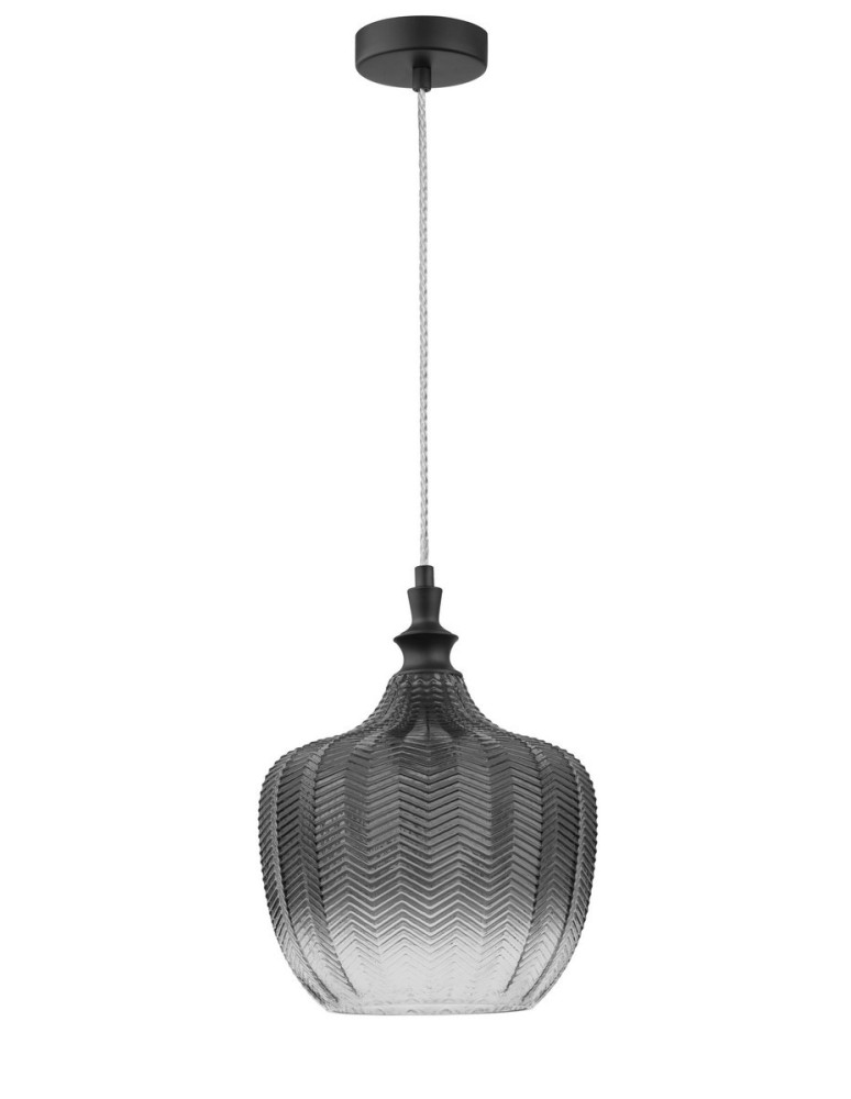 Lampy wiszące - Luces Exclusivas BURGOS Wisząca 1xE27 LED szary dymiony/czarny mat LE41918 - produkt kolory-swiatla.pl 1