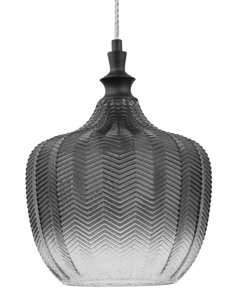 Lampy wiszące - Luces Exclusivas BURGOS Wisząca 1xE27 LED szary dymiony/czarny mat LE41918 - product kolory-swiatla.pl 2