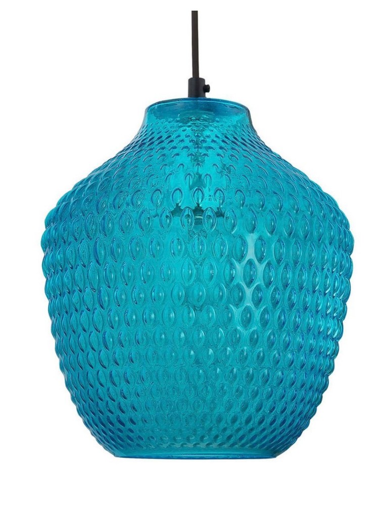 Lampy wiszące niebieskie - Luces Exclusivas CALAMA Wisząca 1xE27 LED niebieski/czarny LE41922 - product kolory-swiatla.pl 2