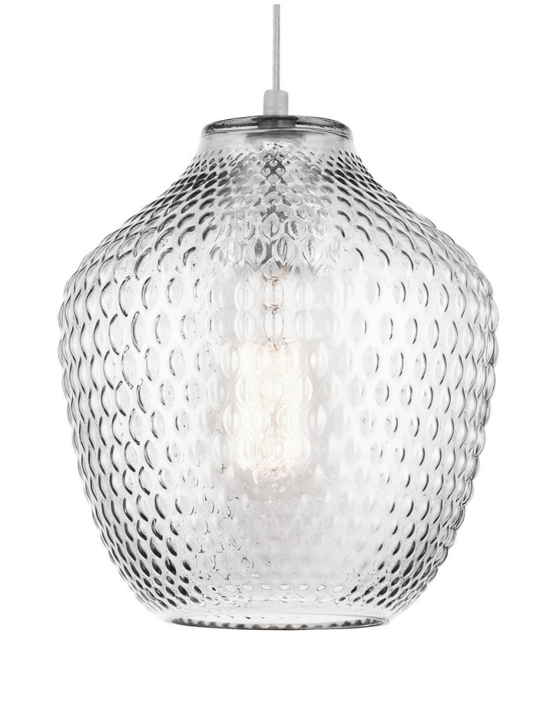 Lampy wiszące - Luces Exclusivas CALAMA Wisząca 1xE27 LED transparentny/chrom LE41923 - product kolory-swiatla.pl 2