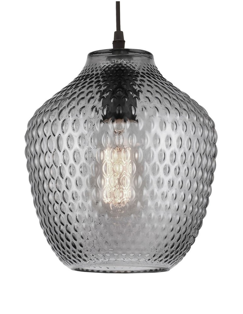 Lampy wiszące - Luces Exclusivas CALAMA Wisząca 1xE27 LED szary dymiony/czarny LE41924 - product kolory-swiatla.pl 2