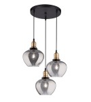 Lampy wiszące potrójne - Luces Exclusivas CALDAS Wisząca 3xE27 LED czarny/dymiony LE41926 - product 1