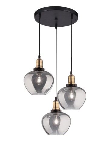 Luces Exclusivas CALDAS Wisząca 3xE27 LED czarny/dymiony LE41926