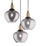 Lampy wiszące potrójne - Luces Exclusivas CALDAS Wisząca 3xE27 LED czarny/dymiony LE41926 - product 2