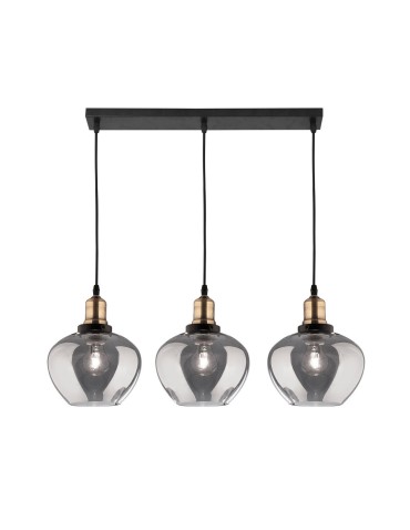Luces Exclusivas CALDAS Wisząca 3xE27 LED czarny/dymiony LE41927