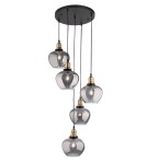 Lampy wiszące - Luces Exclusivas CALDAS Wisząca 5xE27 LED czarny/dymiony LE41928 - product 1