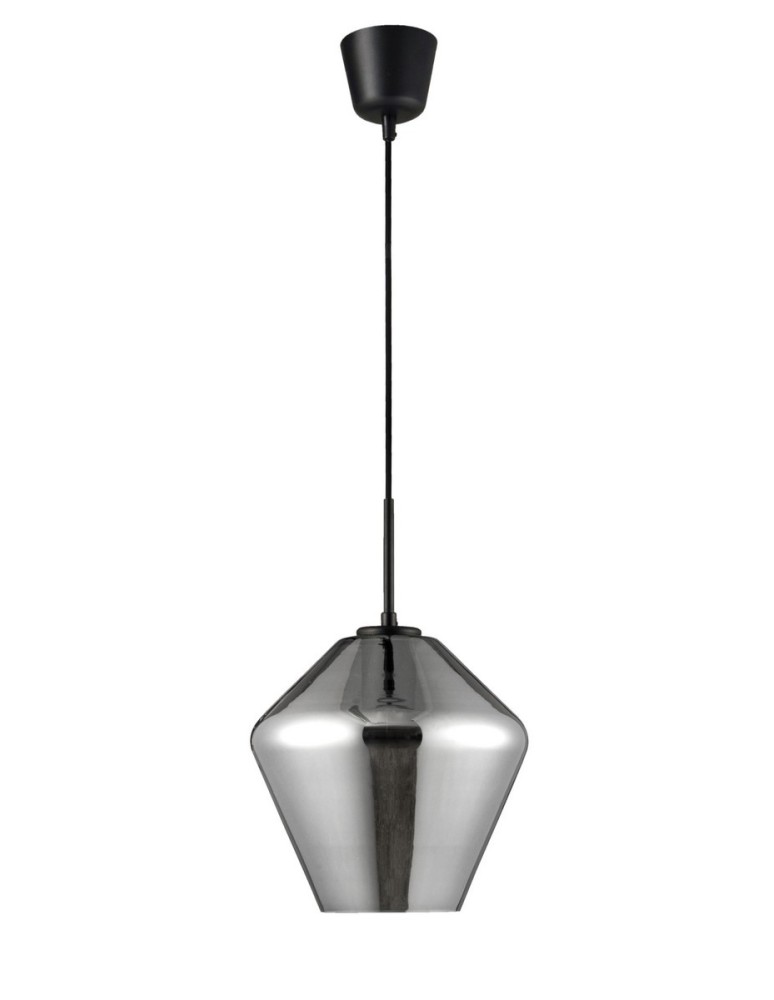 Lampy wiszące - Luces Exclusivas CANETE Wisząca 1xE27 LED czarny/chrom LE41939 - produkt kolory-swiatla.pl 1