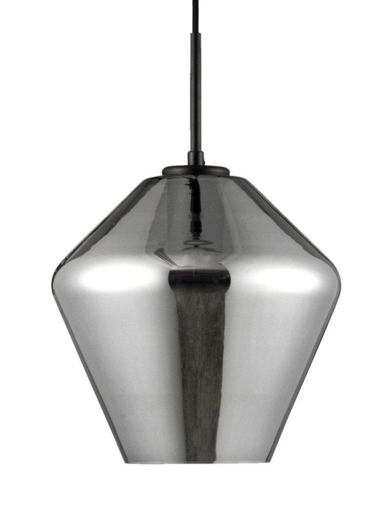 Lampy wiszące - Luces Exclusivas CANETE Wisząca 1xE27 LED czarny/chrom LE41939 - product kolory-swiatla.pl 2