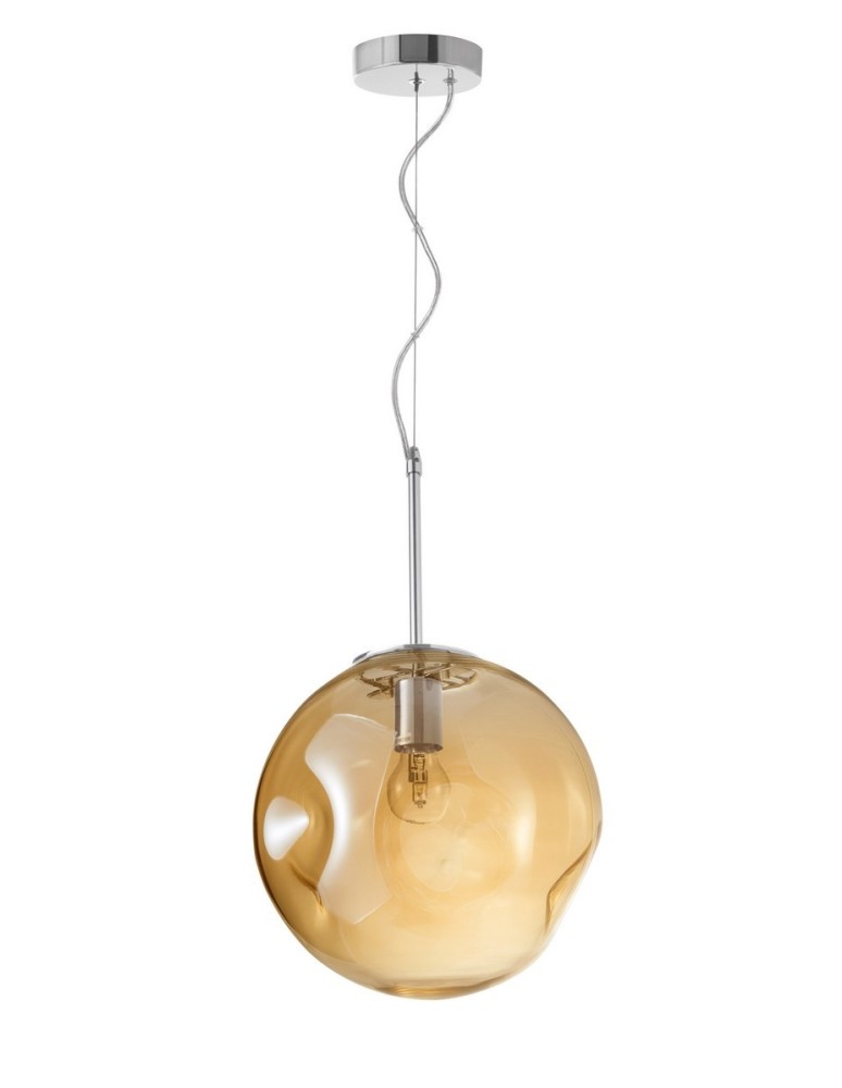 Lampy wiszące - Luces Exclusivas CARORA Wisząca 1xE27 LED chromowany/szampański LE41954 - produkt kolory-swiatla.pl 1