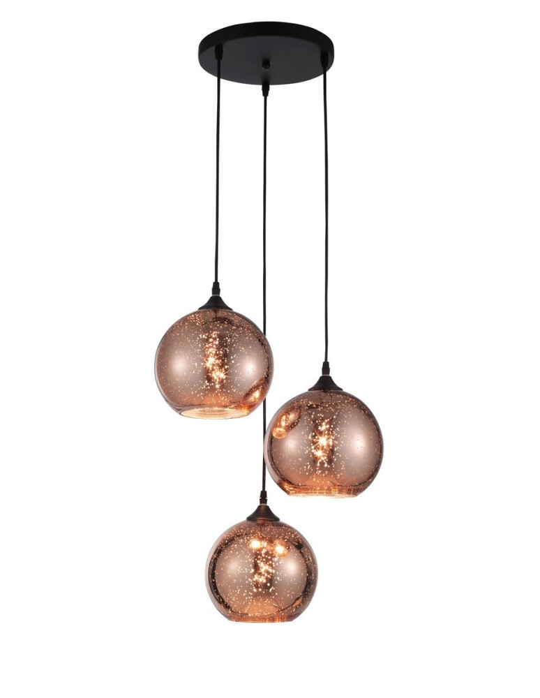 Lampy wiszące potrójne - Luces Exclusivas CEPEDA Wisząca 3xE27 LED miedziany LE41963 - produkt kolory-swiatla.pl 1