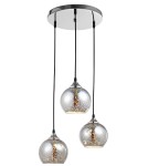 Lampy wiszące potrójne - Luces Exclusivas CERETE Wisząca 3xE27 LED chrom LE41964 - product 1