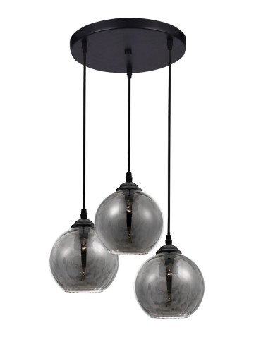 Luces Exclusivas COLINA Wisząca 3xE27 LED czarny/dymiony LE41972