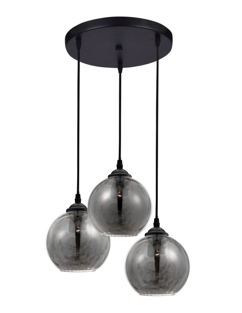 Lampy wiszące potrójne - Luces Exclusivas COLINA Wisząca 3xE27 LED czarny/dymiony LE41972 - produkt kolory-swiatla.pl 1