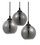 Lampy wiszące potrójne - Luces Exclusivas COLINA Wisząca 3xE27 LED czarny/dymiony LE41972 - produkt 2