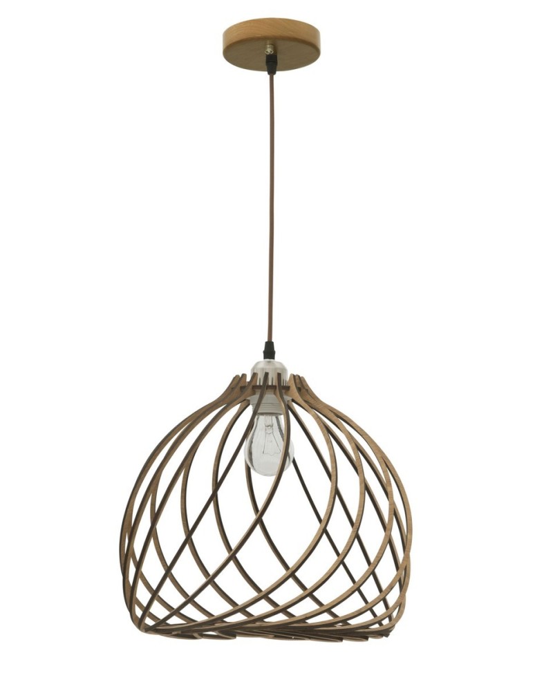 Lampy wiszące - Luces Exclusivas MALAGA Wisząca 1xE27 LED naturalne drewno LE42096 - produkt kolory-swiatla.pl 1