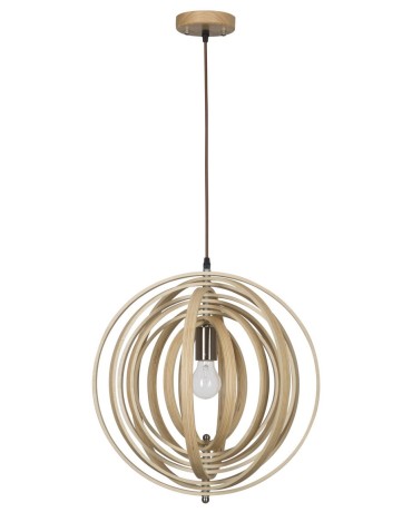 Luces Exclusivas MARTIN Wisząca 1xE27 LED naturalne drewno LE42097