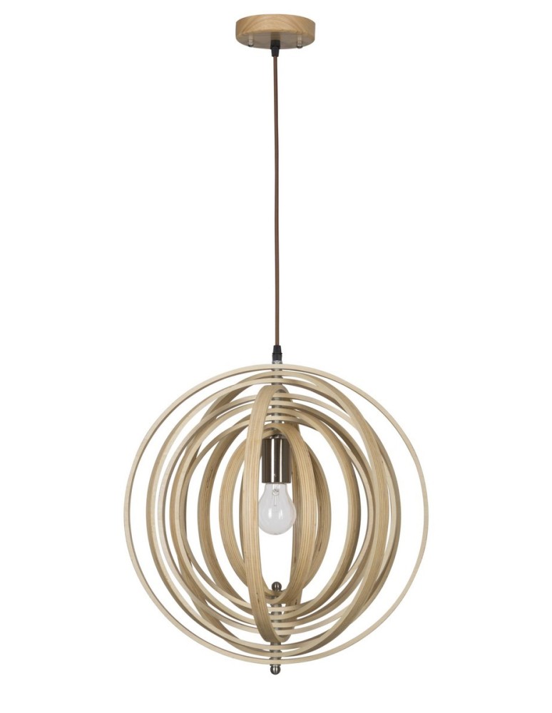 Lampy wiszące - Luces Exclusivas MARTIN Wisząca 1xE27 LED naturalne drewno LE42097 - produkt kolory-swiatla.pl 1