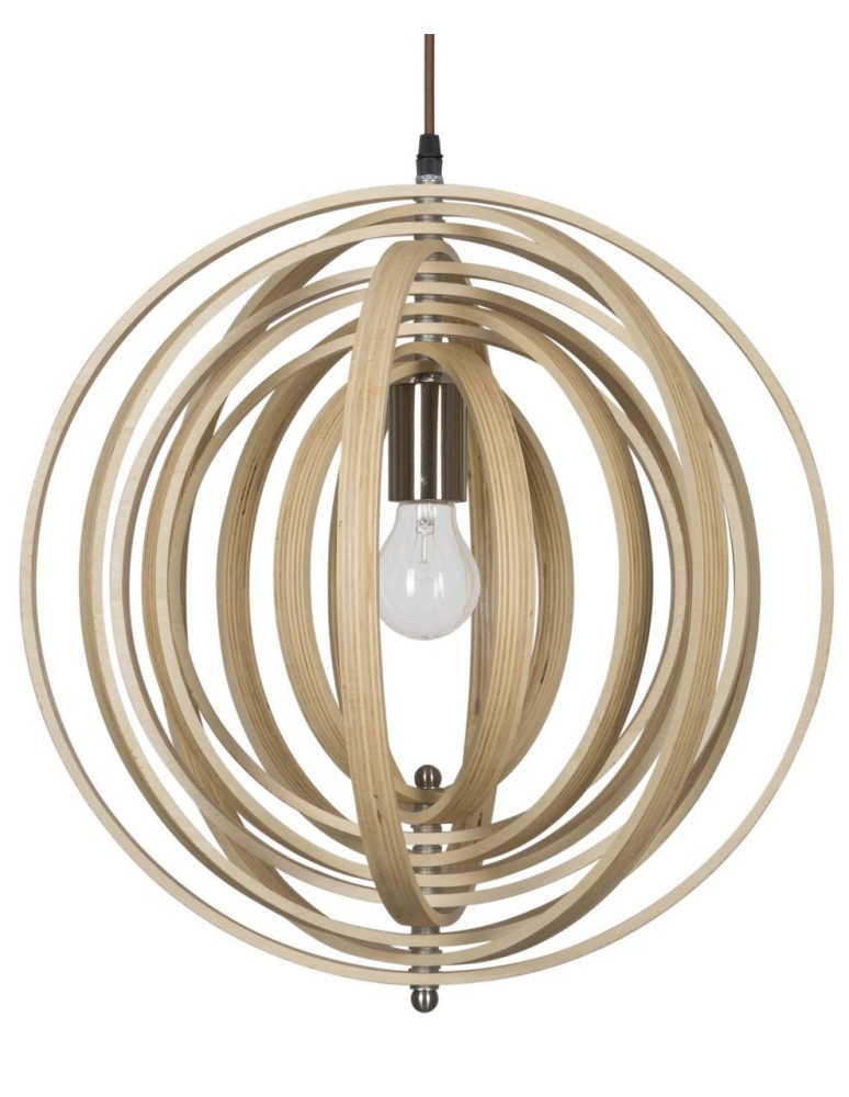 Lampy wiszące - Luces Exclusivas MARTIN Wisząca 1xE27 LED naturalne drewno LE42097 - product kolory-swiatla.pl 2
