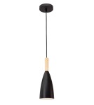 Lampy wiszące - Luces Exclusivas MORENO Wisząca 1xE14 LED czarny/naturalne drewno LE42106 - product 1