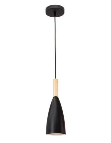 Luces Exclusivas MORENO Wisząca 1xE14 LED czarny/naturalne drewno LE42106