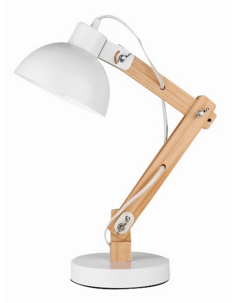 Lampy stołowe do czytania - Luces Exclusivas NIRGUA Biurkowa 1xE27 LED drewno/biały LE42109 - produkt kolory-swiatla.pl 1