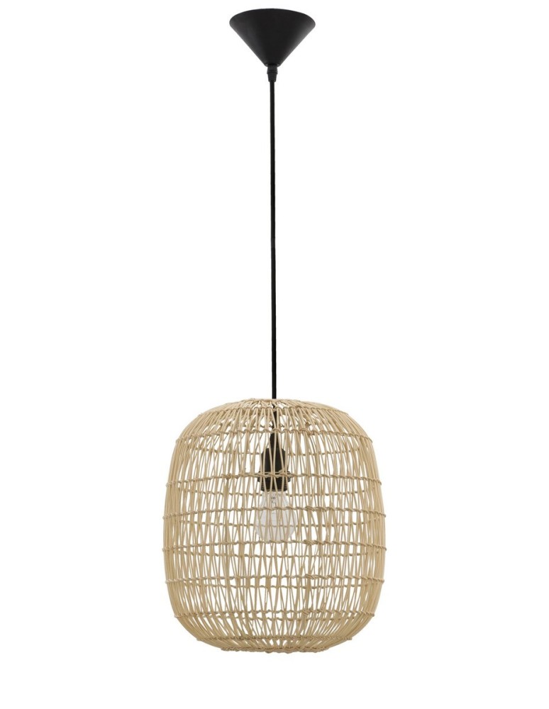 Lampy wiszące boho - Luces Exclusivas OVIEDO Wisząca 1xE27 LED naturalny ratan LE42128 - produkt kolory-swiatla.pl 1