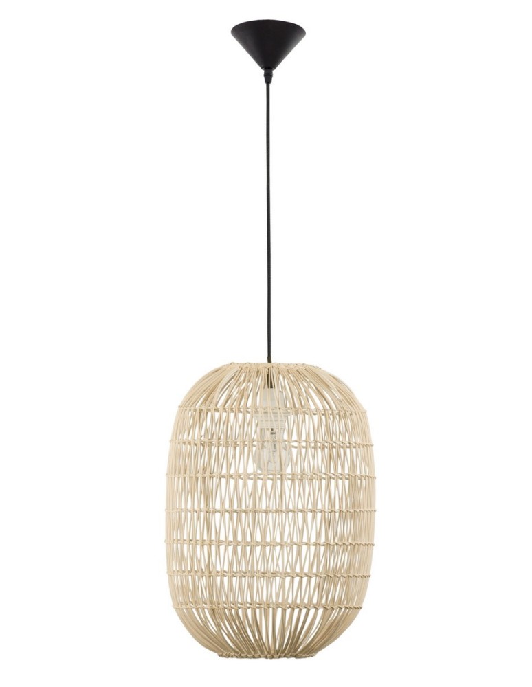 Lampy wiszące boho - Luces Exclusivas OVIEDO Wisząca 1xE27 LED naturalny ratan LE42129 - produkt kolory-swiatla.pl 1