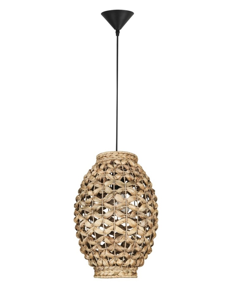 Lampy wiszące boho - Luces Exclusivas PARANA Wisząca 1xE27 LED naturalny/czarny LE42132 - produkt kolory-swiatla.pl 1