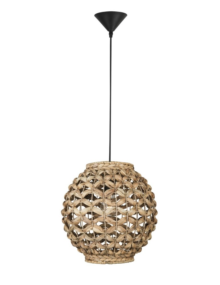 Lampy wiszące boho - Luces Exclusivas PARANA Wisząca 1xE27 LED naturalny/czarny LE42133 - produkt kolory-swiatla.pl 1