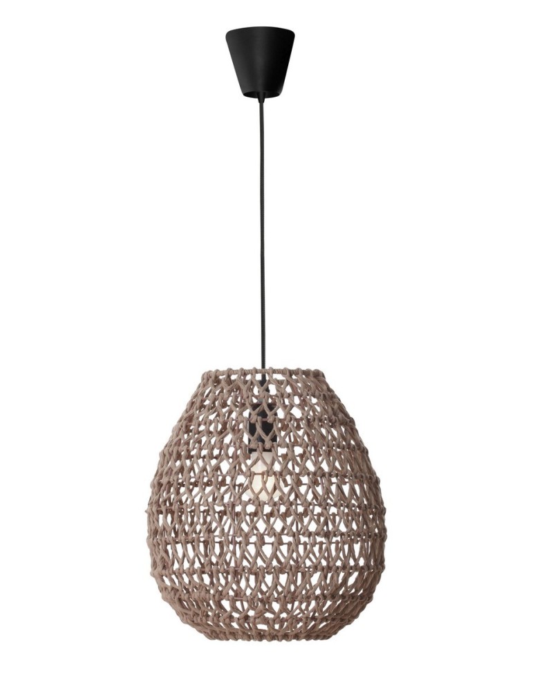 Lampy wiszące boho - Luces Exclusivas PARANA Wisząca 1xE27 LED mokka LE42140 - produkt kolory-swiatla.pl 1
