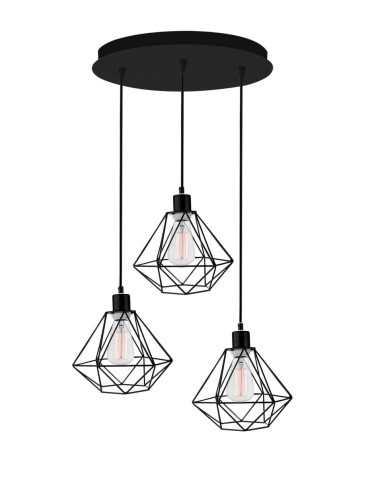 Luces Exclusivas PUERTO Wisząca 3xE27 LED czarny LE42167