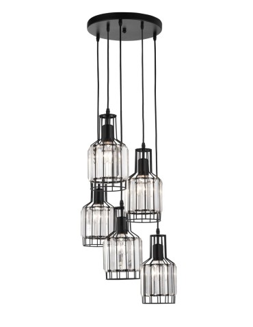 Luces Exclusivas TANDIL Wisząca 5xE27 LED czarny LE42178