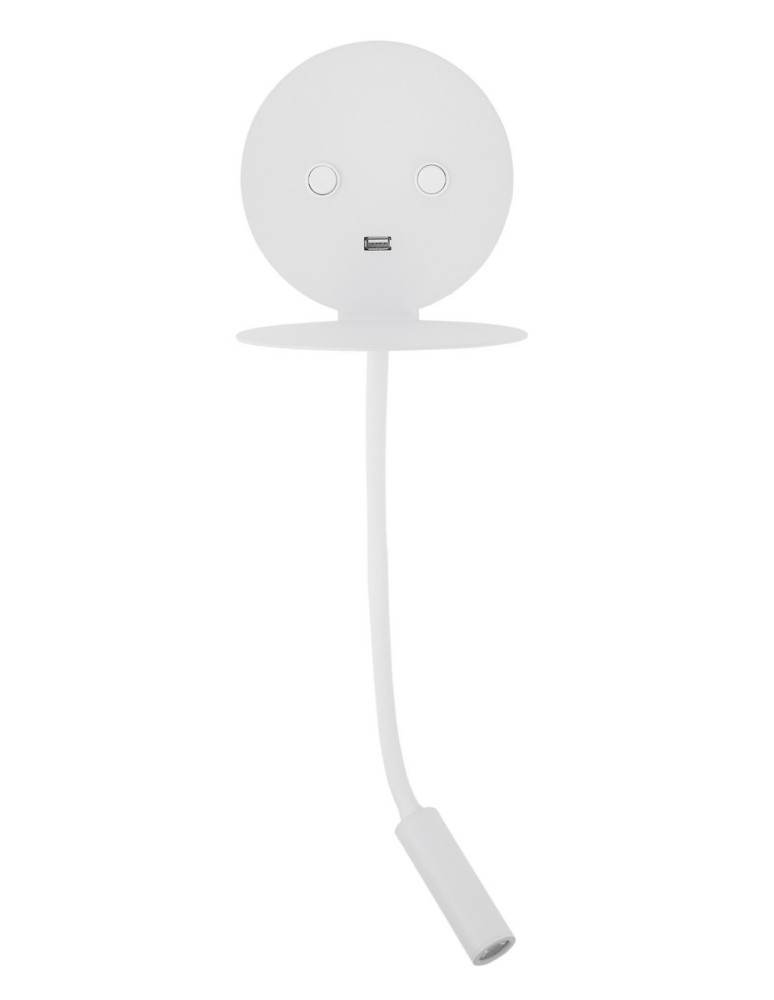Kinkiety do czytania - Luces Exclusivas ACACIAS USB Ścienna LED 6W+3W 520lm 3000K biały LE42226 - produkt kolory-swiatla.pl 1