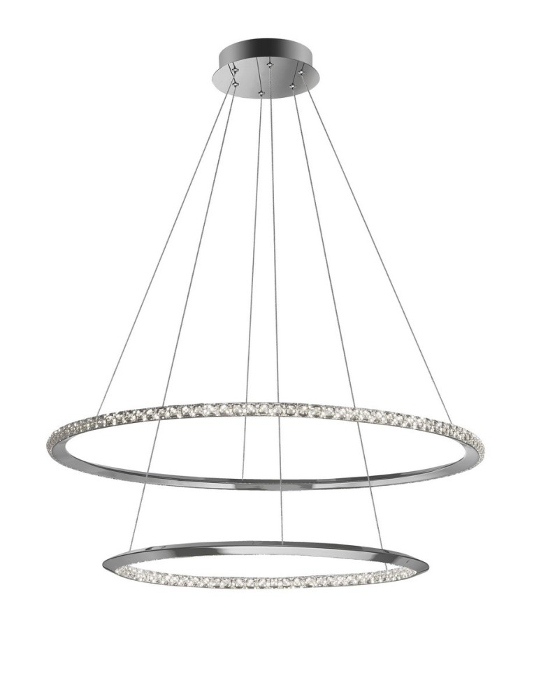 Lampy wiszące okręgi - Luces Exclusivas CAUCETE Wisząca LED 50W 2570lm 3000K Ściemnialna chrom LE42310 - produkt kolory-swiatla.pl 1