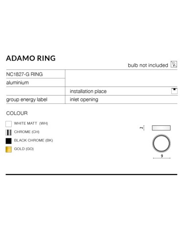 Azzardo ADAMO MIDST BLACK CHROME 1xGU10 Wpuszczana Czarny/Chrom AZ1480 - produkt 2