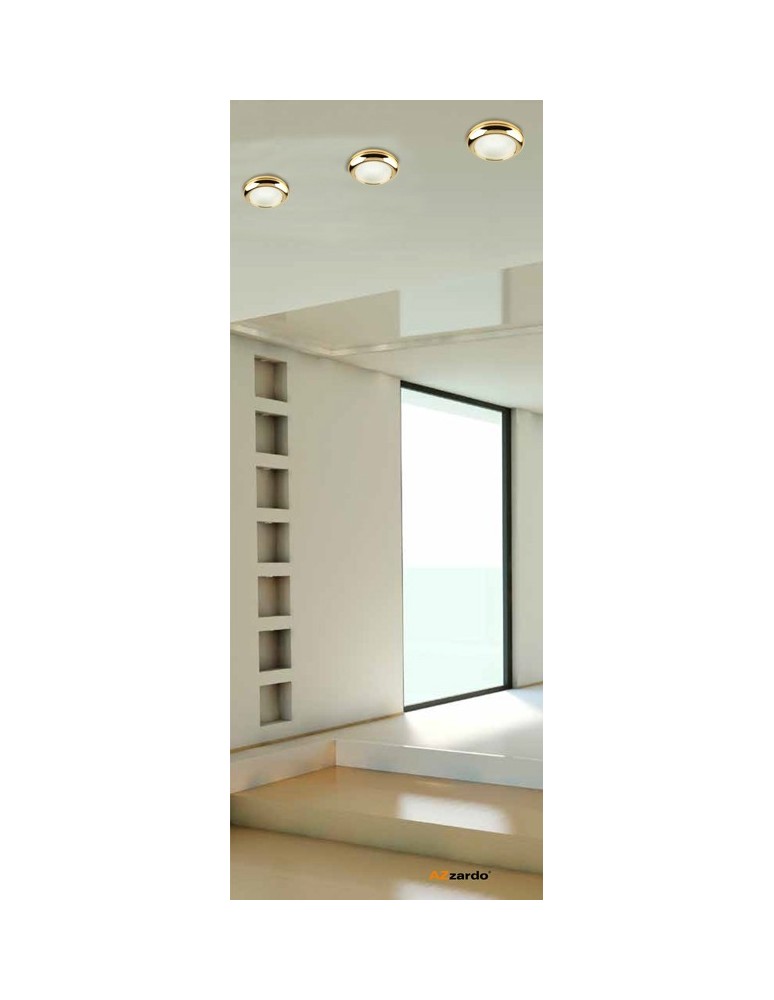 Lampy podtynkowe dekoracyjne - Azzardo BIAGIO GOLD 1xGU10 Wpuszczana Złoty IP44 AZ1493 - product kolory-swiatla.pl 3