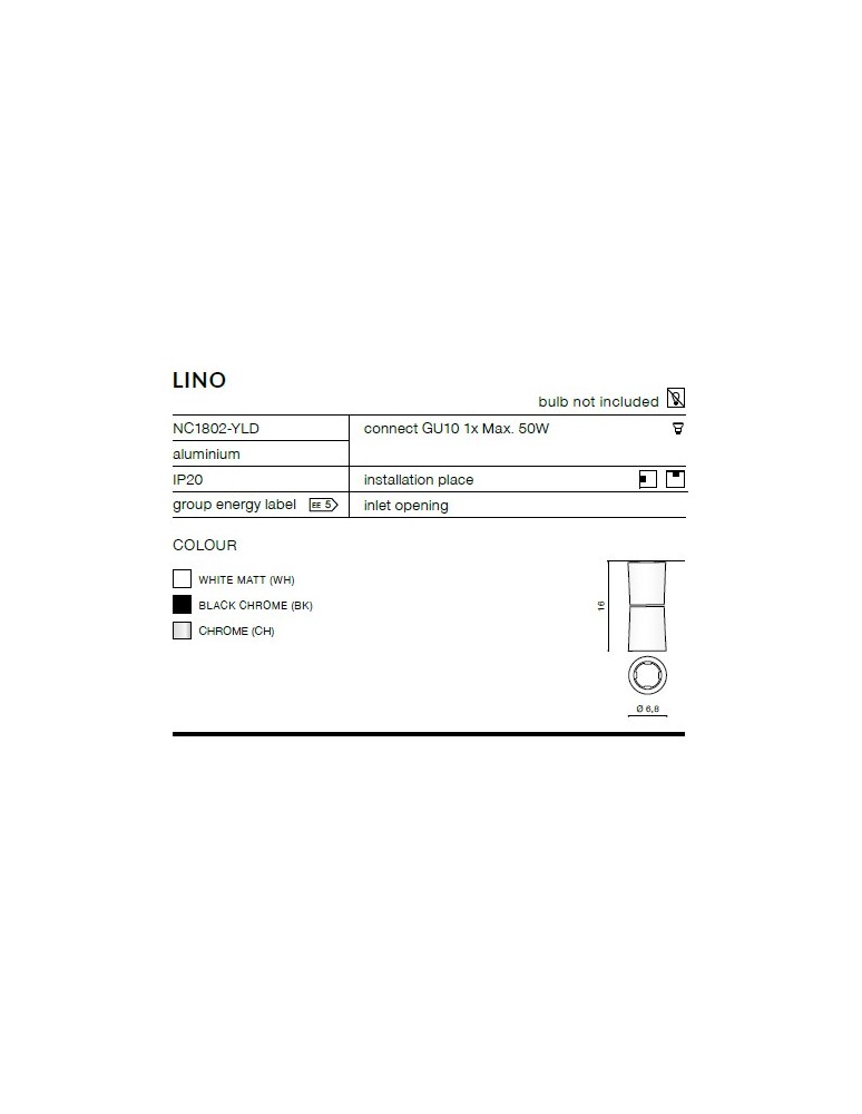 Reflektory sufitowe - Azzardo LINO WHITE 1xGU10 Reflektor Sufitowy Biały AZ1479 - produkt kolory-swiatla.pl 3